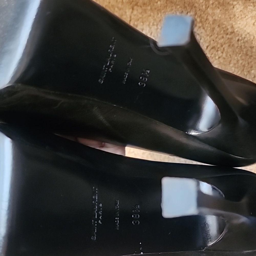 Yves Saint Laurent Black Patent Leather Tribtoo Platforms Heels - Picture 15 of 16
